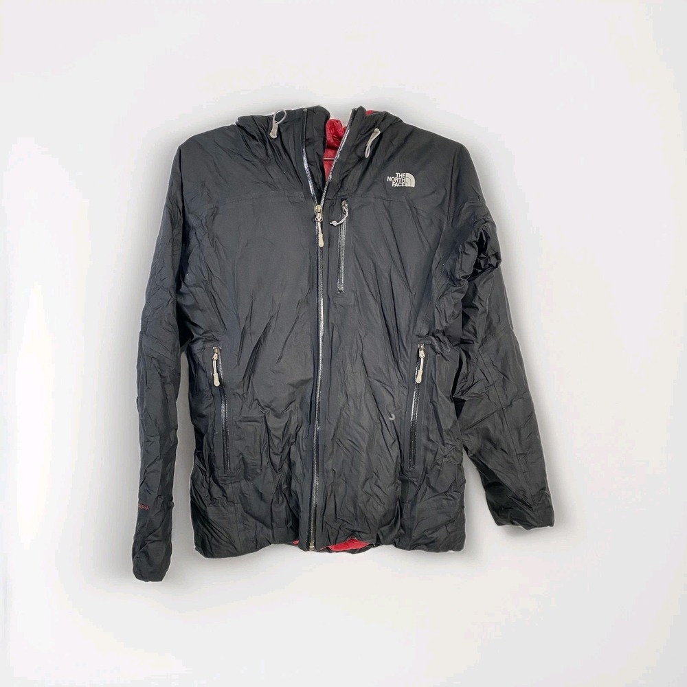 The North Face Down Jacket Womens Large Black Red Summit Series HyVent Alpha 800
